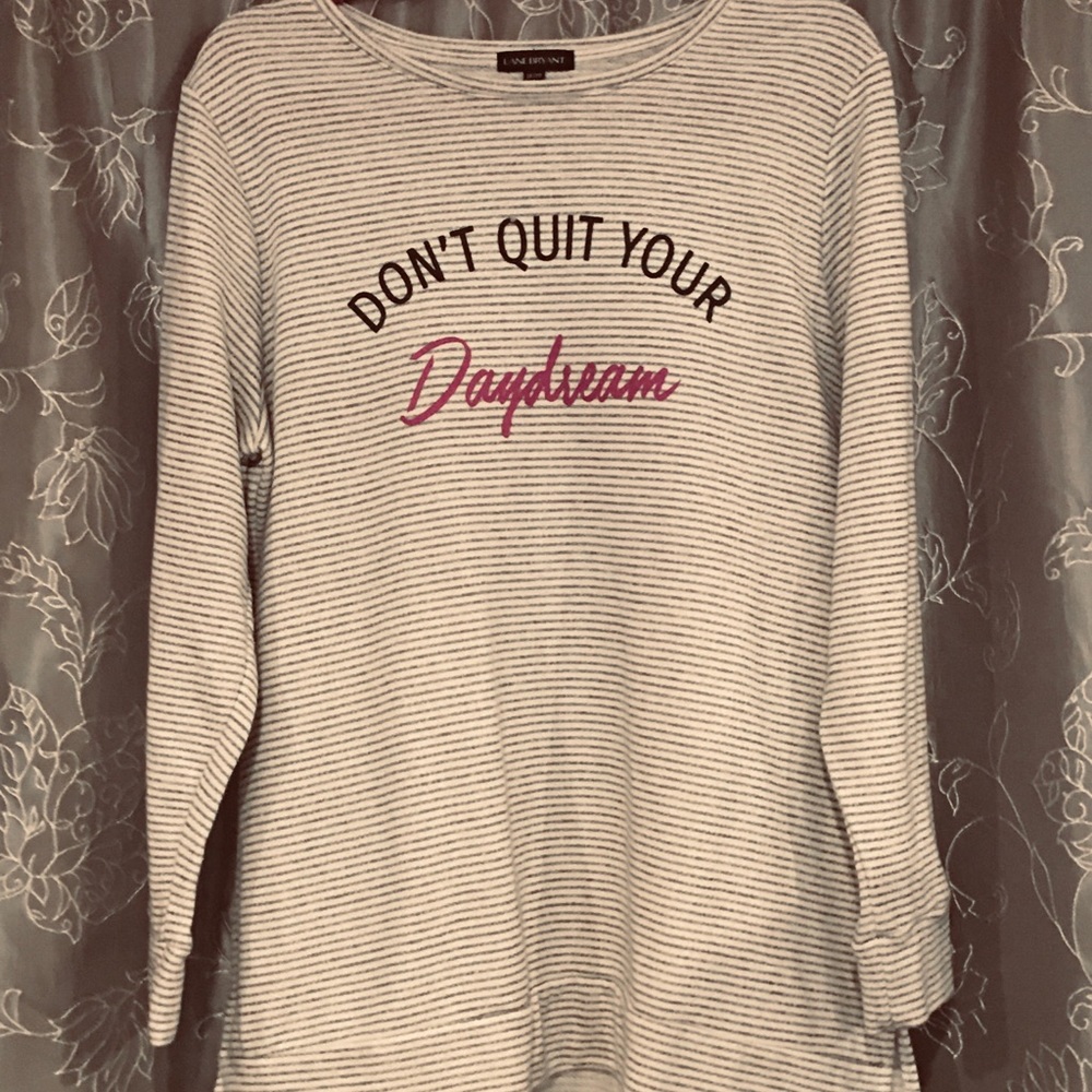 Lane Bryant Sweatshirt.  18/20.  Thinner material than a regular sweatshirt.